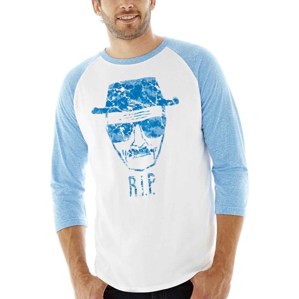New! Breaking Bad Heisenberg RIP Baseball Sleeve T-Shirt